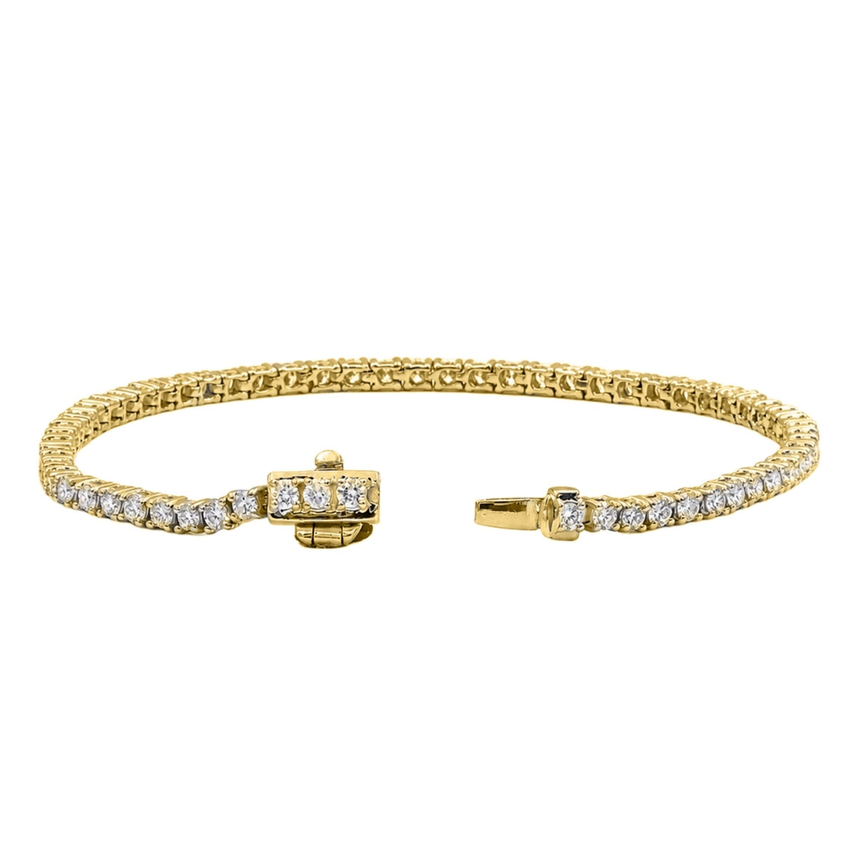 Lab-Grown Diamond Round Tennis Bracelet in 14K White Gold or 14K Yellow Gold