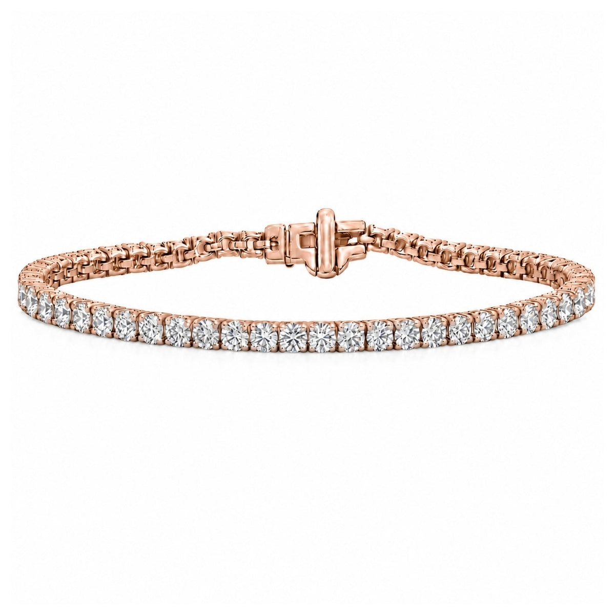 Lab-Grown Diamond Round Tennis Bracelet in 14K White Gold or 14K Yellow Gold