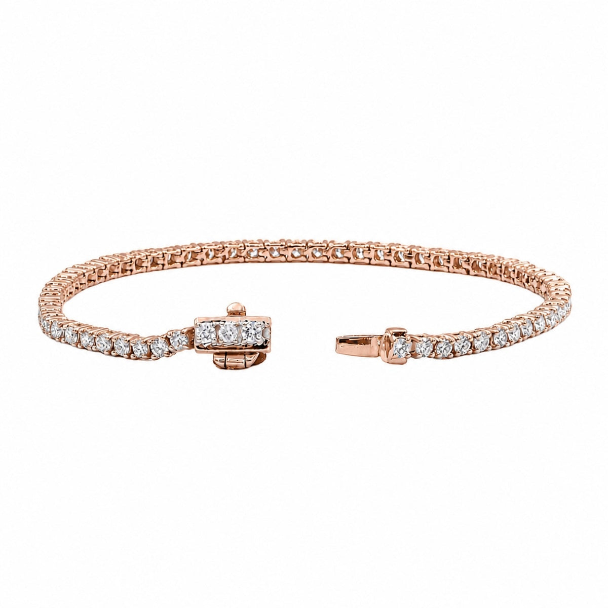 Lab-Grown Diamond Round Tennis Bracelet in 14K White Gold or 14K Yellow Gold