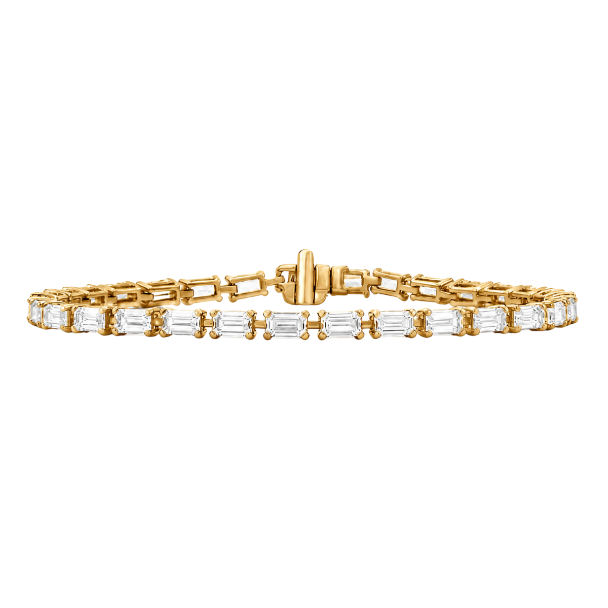 Lab-Grown Diamond Emerald-Cut Tennis Bracelet in 14K White Gold or 14K Yellow Gold