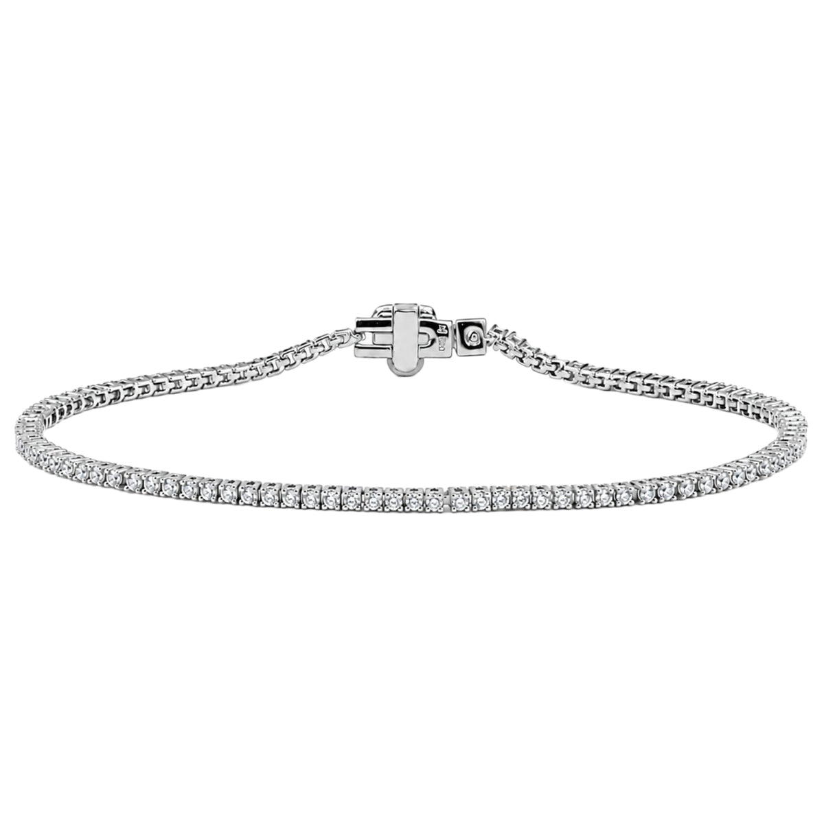 1 ct. T.W. Lab-Grown Diamond Round Tennis Bracelet in Sterling Silver