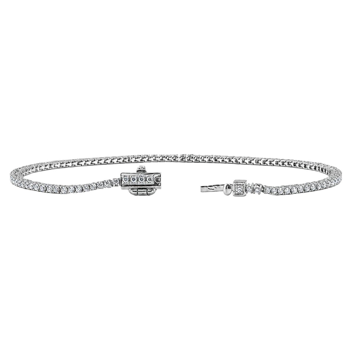 1 ct. T.W. Lab-Grown Diamond Round Tennis Bracelet in Sterling Silver