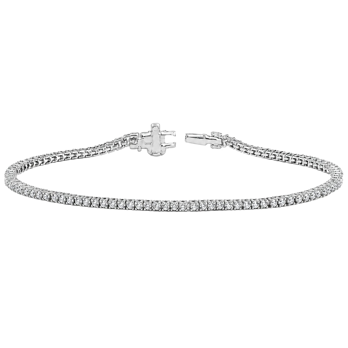 1 ct. T.W. Lab-Grown Diamond Round Tennis Bracelet in Sterling Silver