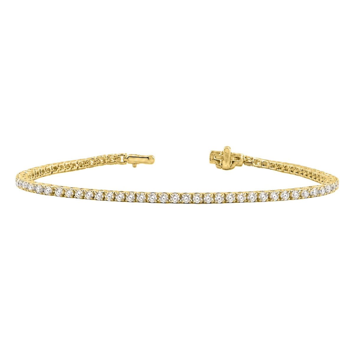 3 ct. T.W. Lab-Grown Diamond Round Tennis Bracelet in Sterling Silver or 14K Gold over Silver