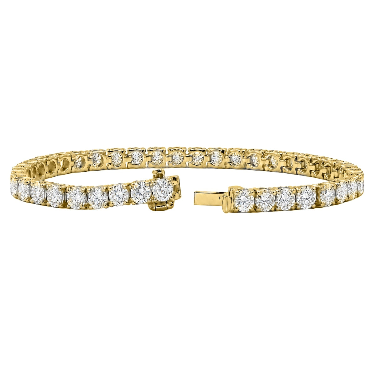 10 ct. T.W. Lab-Grown Diamond Round Tennis Bracelet in Sterling Silver & 14K Gold over Silver