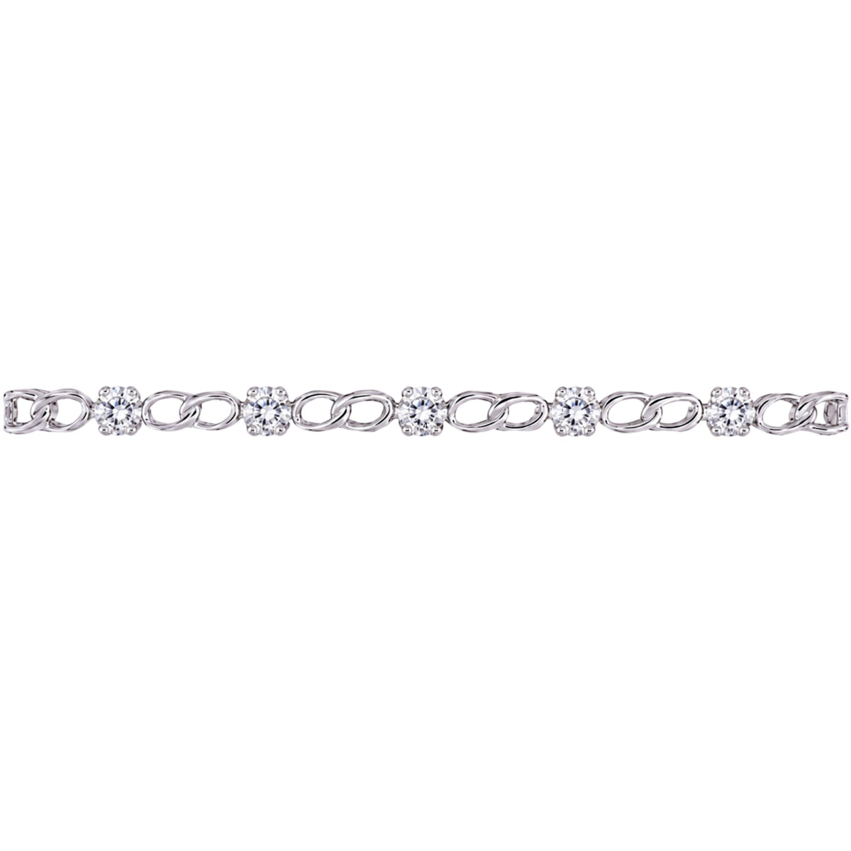 3 ct. T.W. Lab-Grown Diamond Round Link Bracelet in Sterling Silver or 14K Gold over Silver