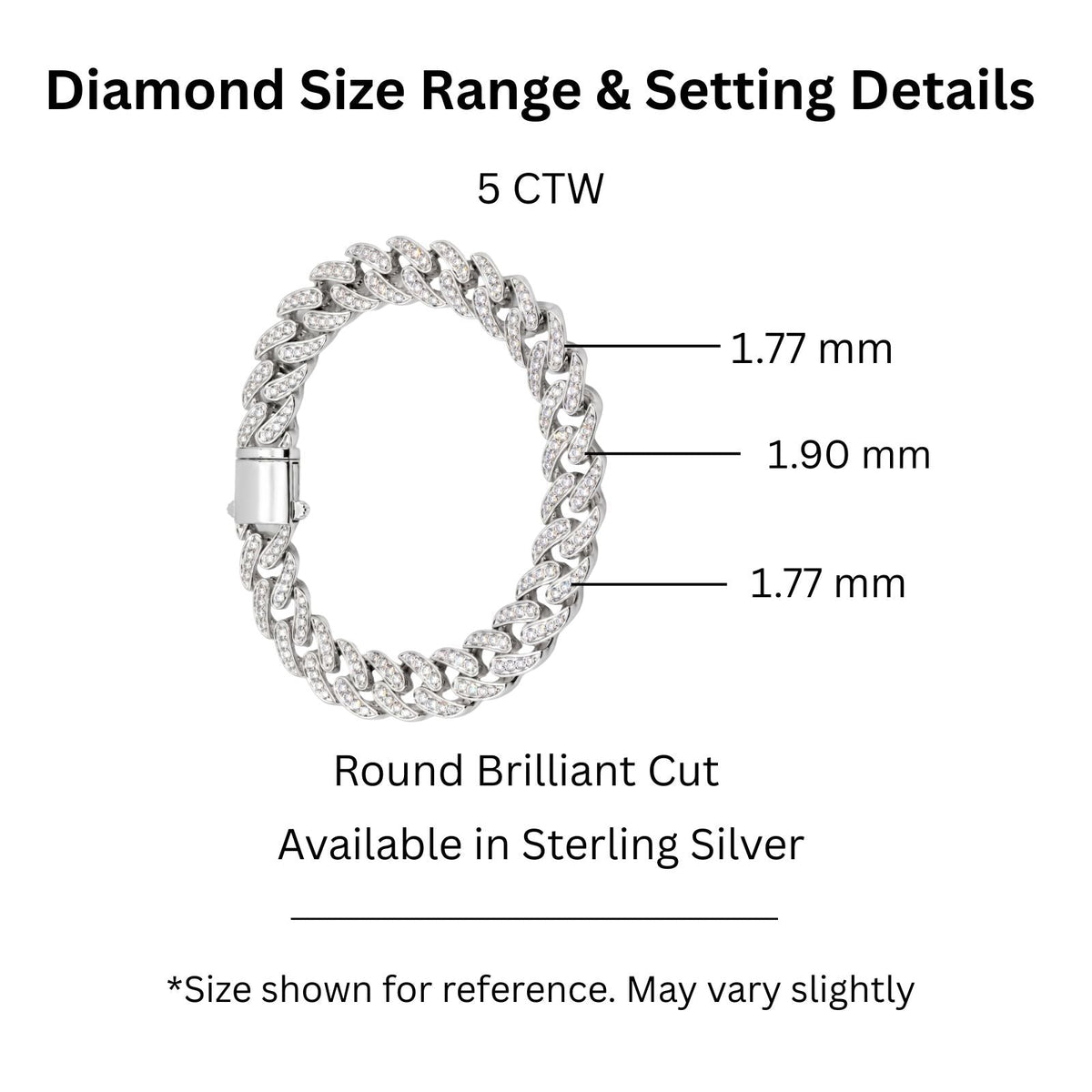 5 ct. T.W. Lab-Grown Diamond Round Chain Bracelet in Sterling Silver or 14K Gold over Silver