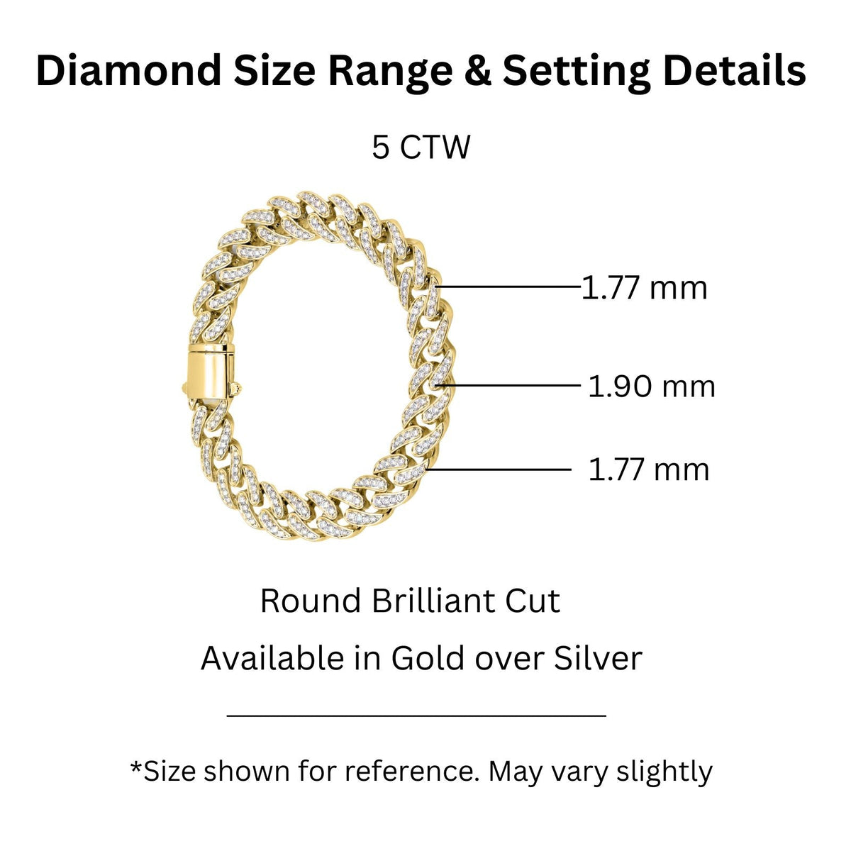 5 ct. T.W. Lab-Grown Diamond Round Chain Bracelet in Sterling Silver or 14K Gold over Silver