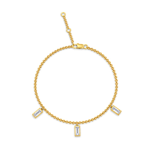 1/2 ct. T.W. Lab-Grown Diamond Baguette Station Bracelet in Sterling Silver or Gold over Silver