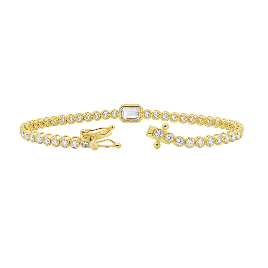 3 ct. T.W. Lab-Grown Diamond Bracelet in Gold over Silver