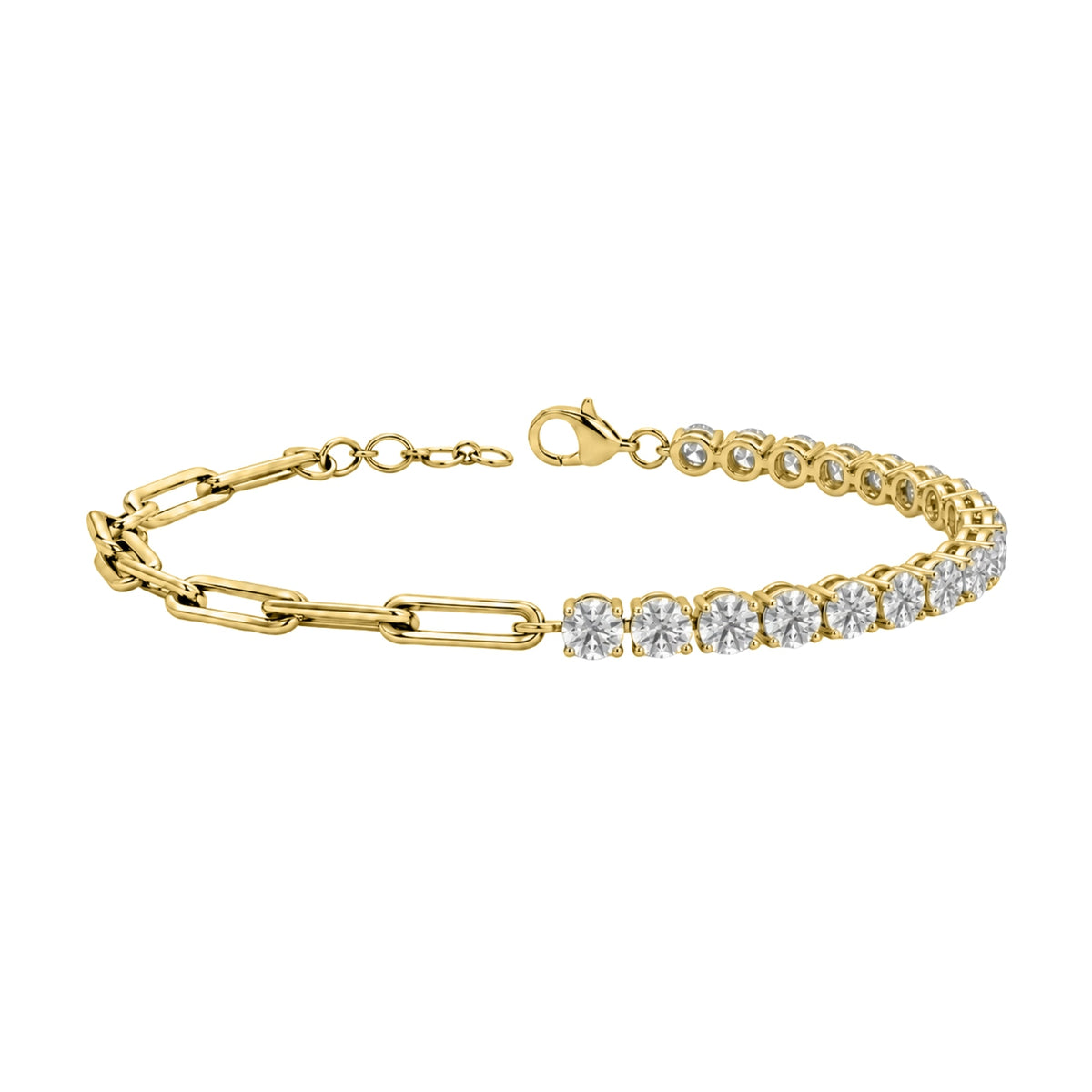 3 ct. T.W. Lab-Grown Diamond Round Cut Bracelet in 14K White Gold or 14K Yellow Gold