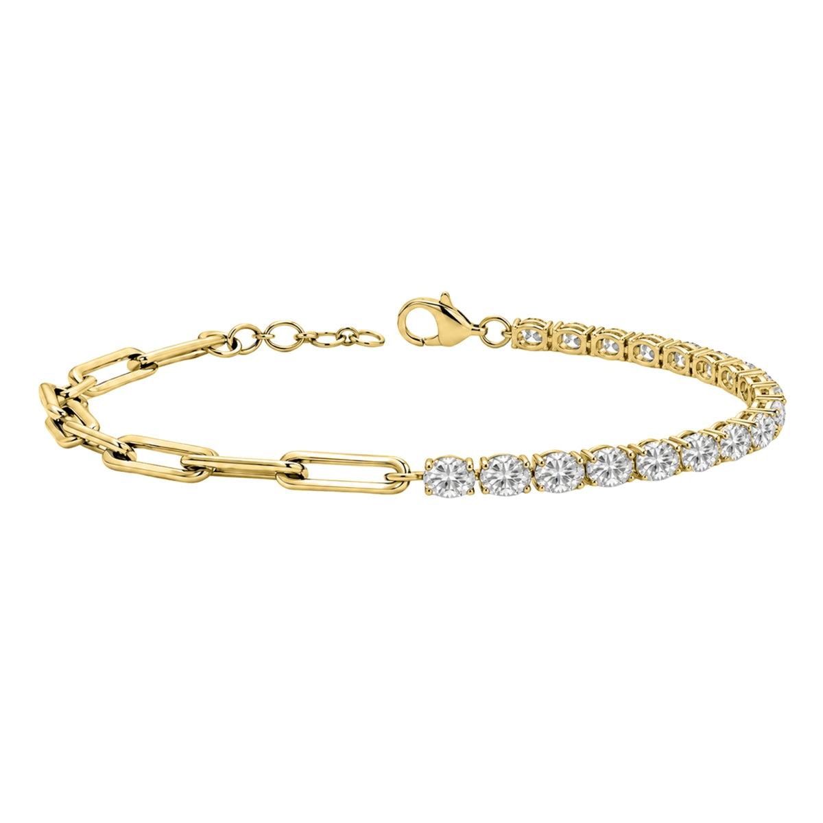 3 ct. T.W. Lab-Grown Diamond Oval Cut Bracelet in 14K White Gold or 14K Yellow Gold