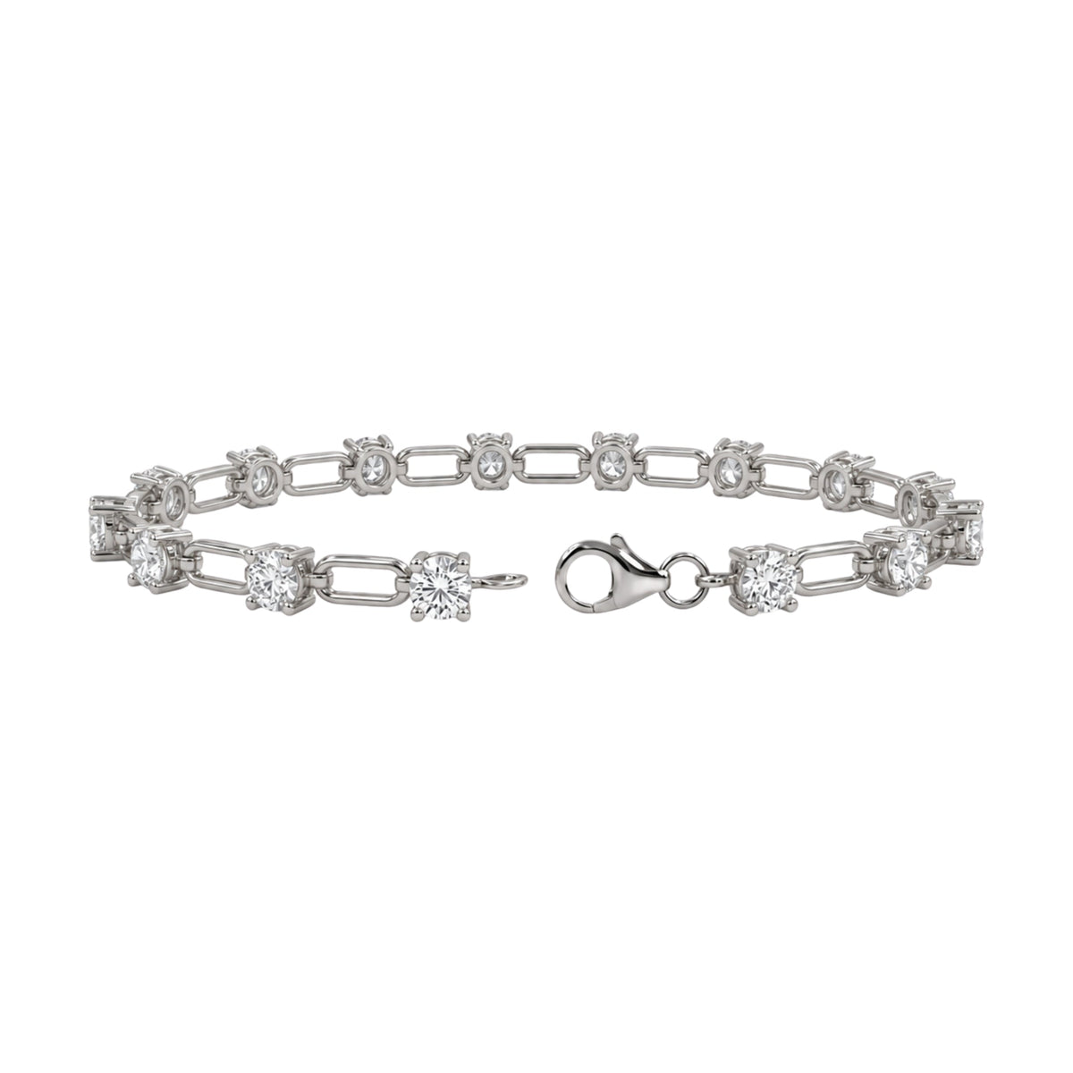3 ct. T.W. Lab-Grown Diamond Round Cut Bracelet in 14K White Gold or 14K Yellow Gold