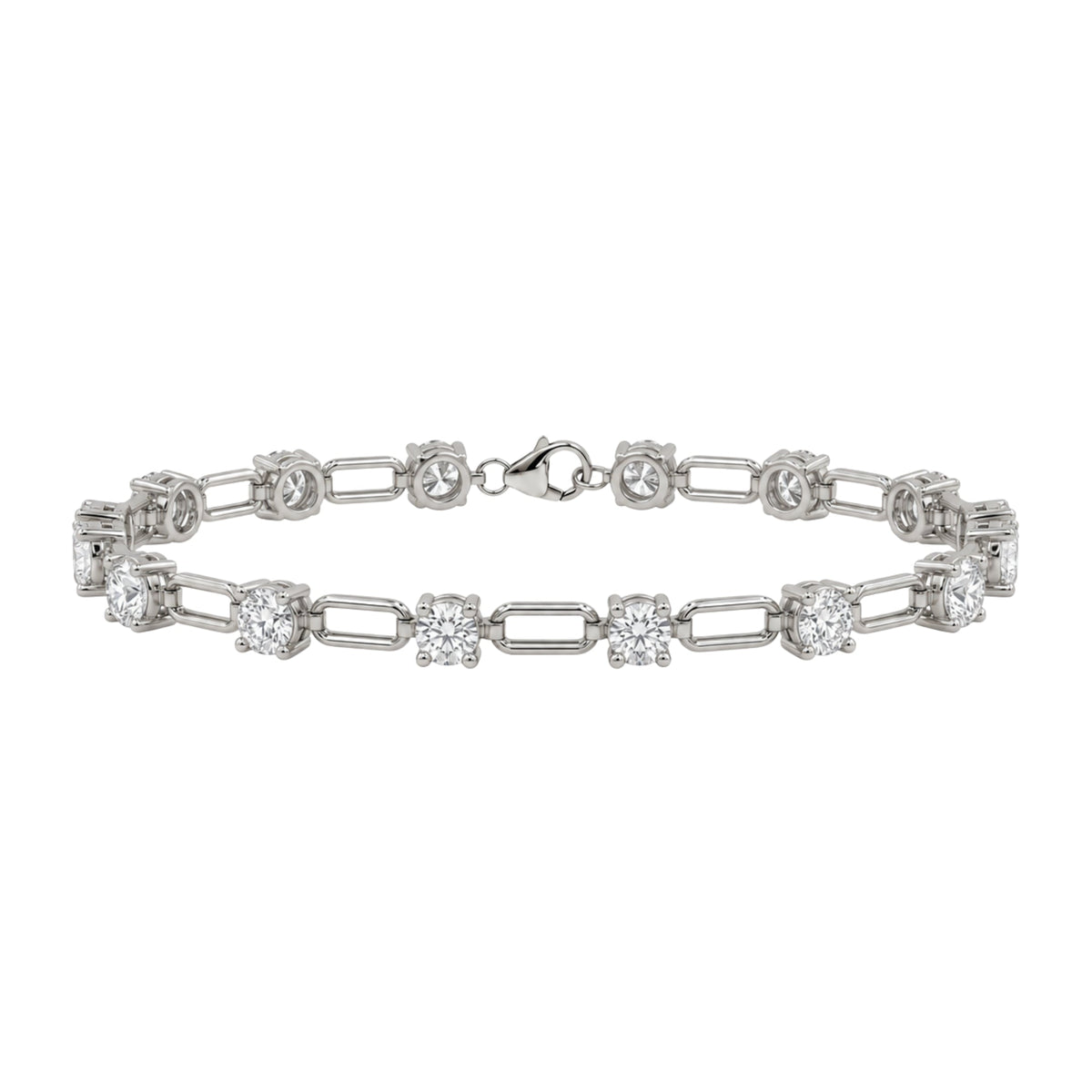 3 ct. T.W. Lab-Grown Diamond Round Cut Bracelet in 14K White Gold or 14K Yellow Gold