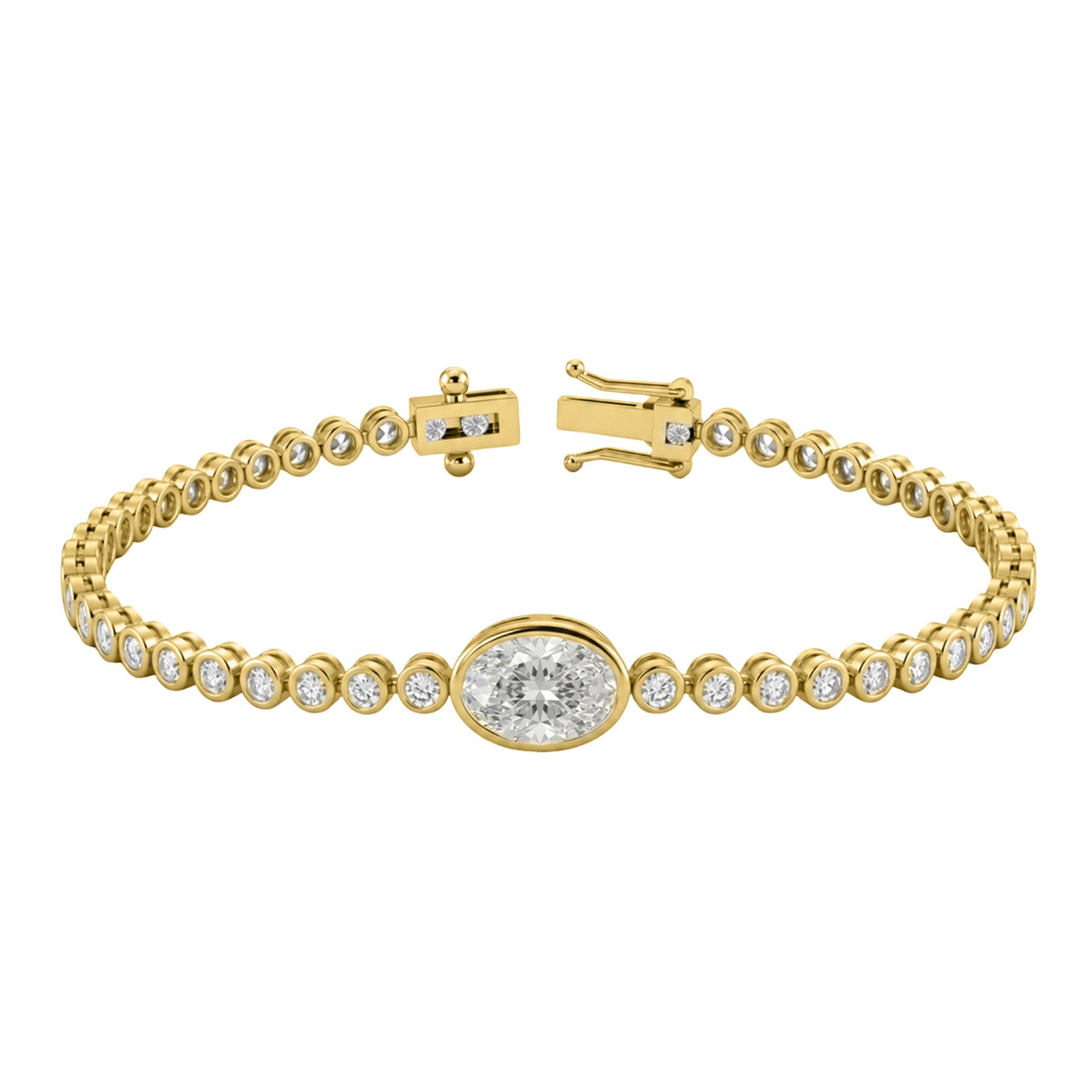3 ct. T.W. Lab-Grown Diamond Oval-Round Cut Bracelet in 14K White Gold or 14K Yellow Gold