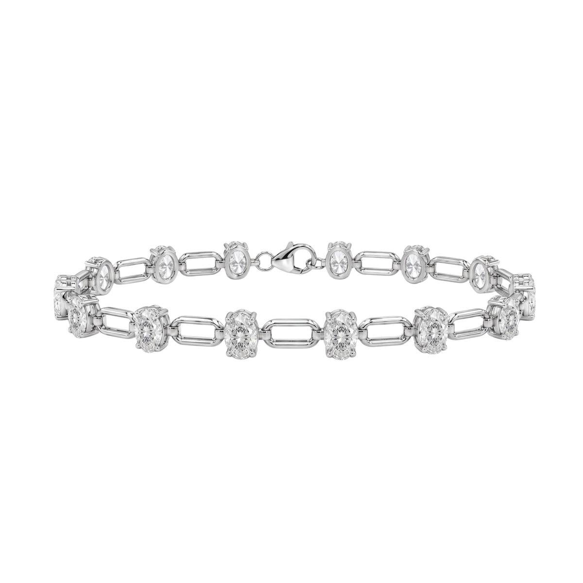 3 ct. T.W. Lab-Grown Diamond Oval Cut Bracelet in 14K White Gold or 14K Yellow Gold
