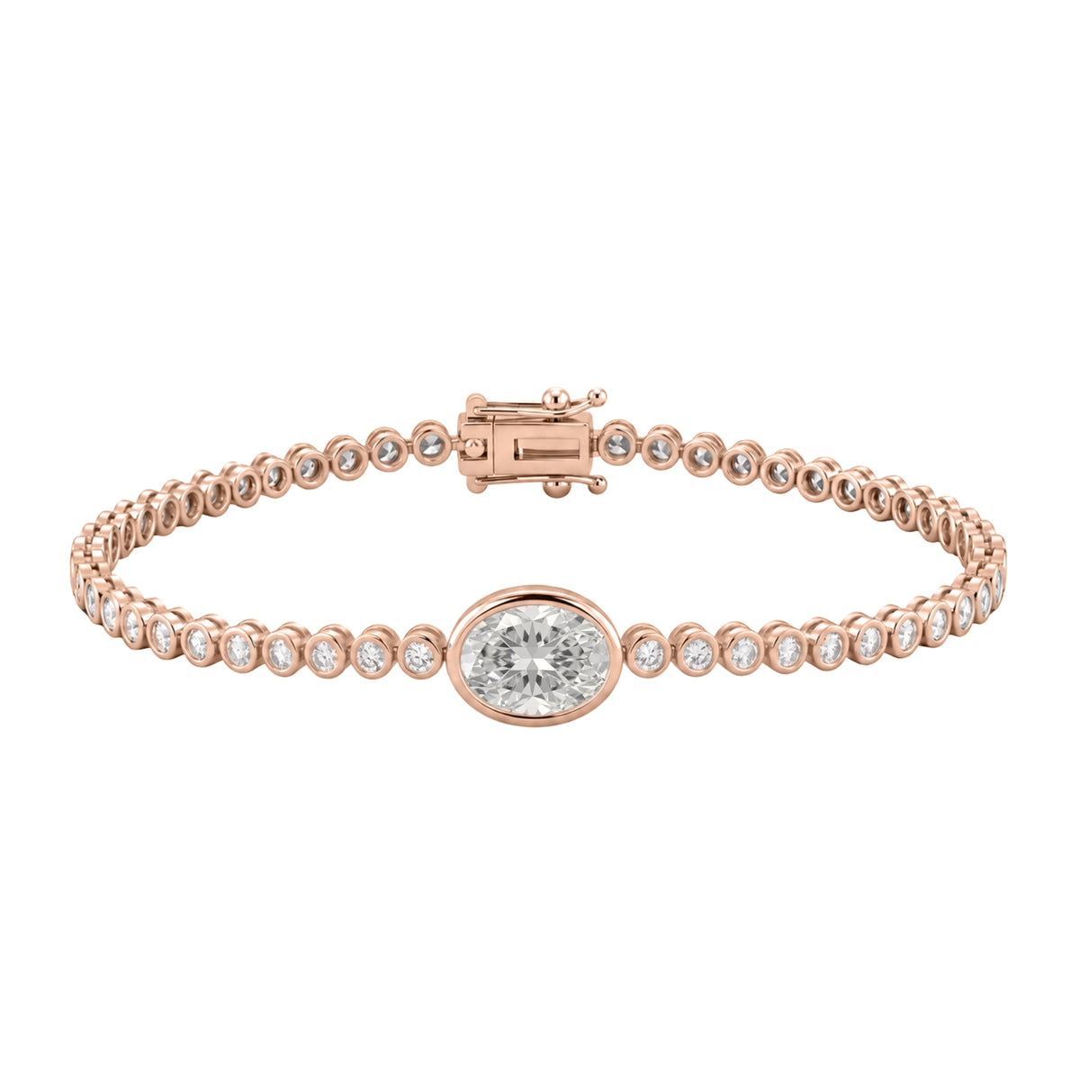 3 ct. T.W. Lab-Grown Diamond Oval-Round Cut Bracelet in 14K White Gold or 14K Yellow Gold