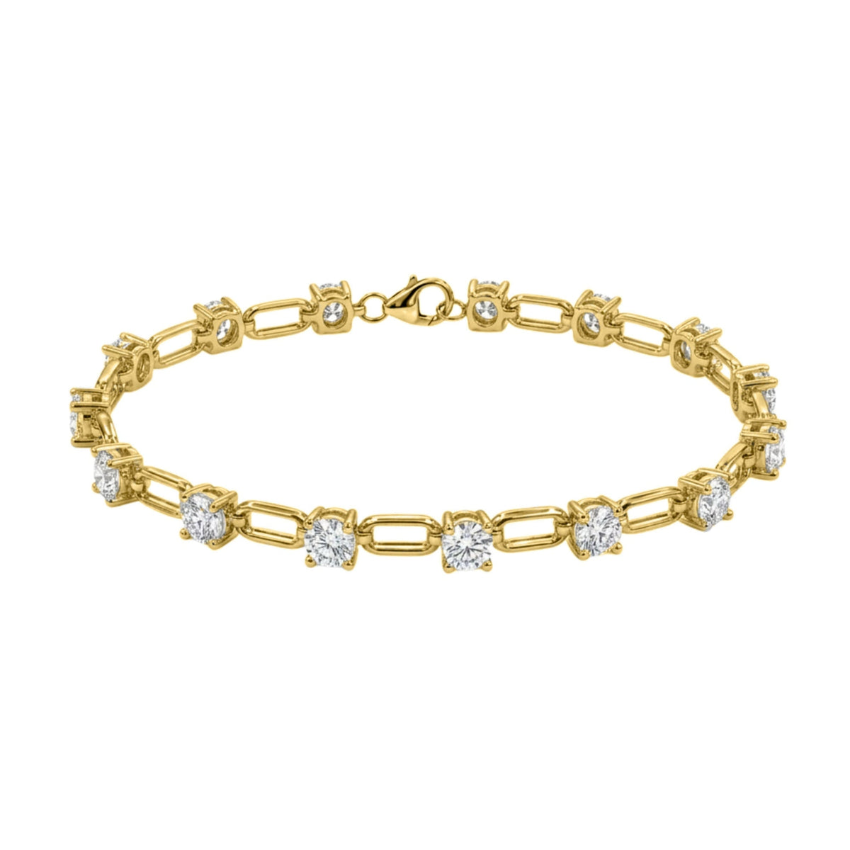 3 ct. T.W. Lab-Grown Diamond Round Cut Bracelet in 14K White Gold or 14K Yellow Gold