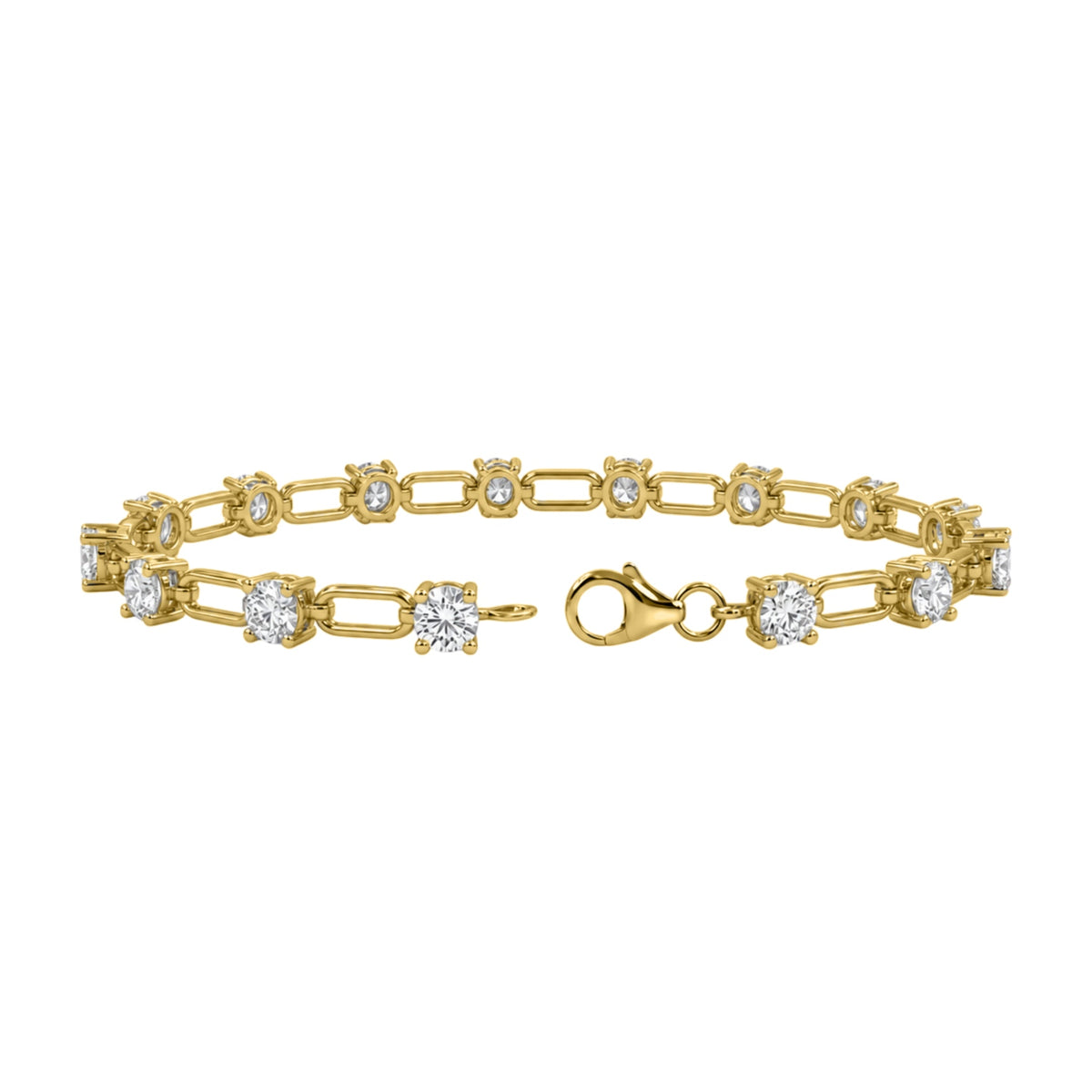 3 ct. T.W. Lab-Grown Diamond Round Cut Bracelet in 14K White Gold or 14K Yellow Gold