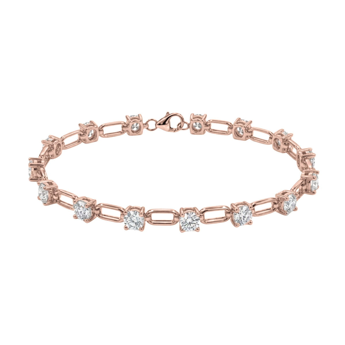 3 ct. T.W. Lab-Grown Diamond Round Cut Bracelet in 14K White Gold or 14K Yellow Gold