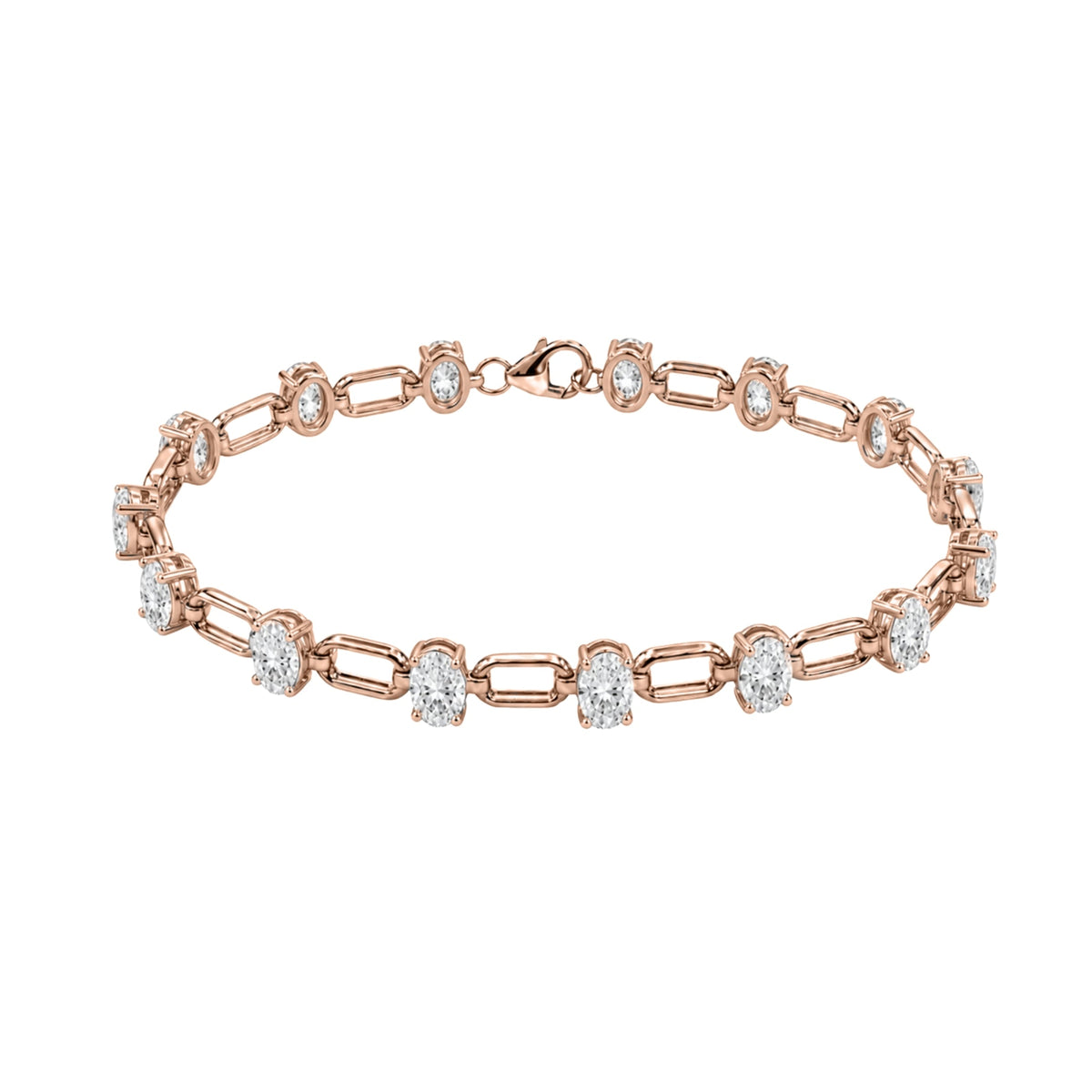 3 ct. T.W. Lab-Grown Diamond Oval Cut Bracelet in 14K White Gold or 14K Yellow Gold