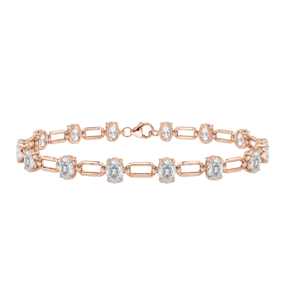 3 ct. T.W. Lab-Grown Diamond Oval Cut Bracelet in 14K White Gold or 14K Yellow Gold