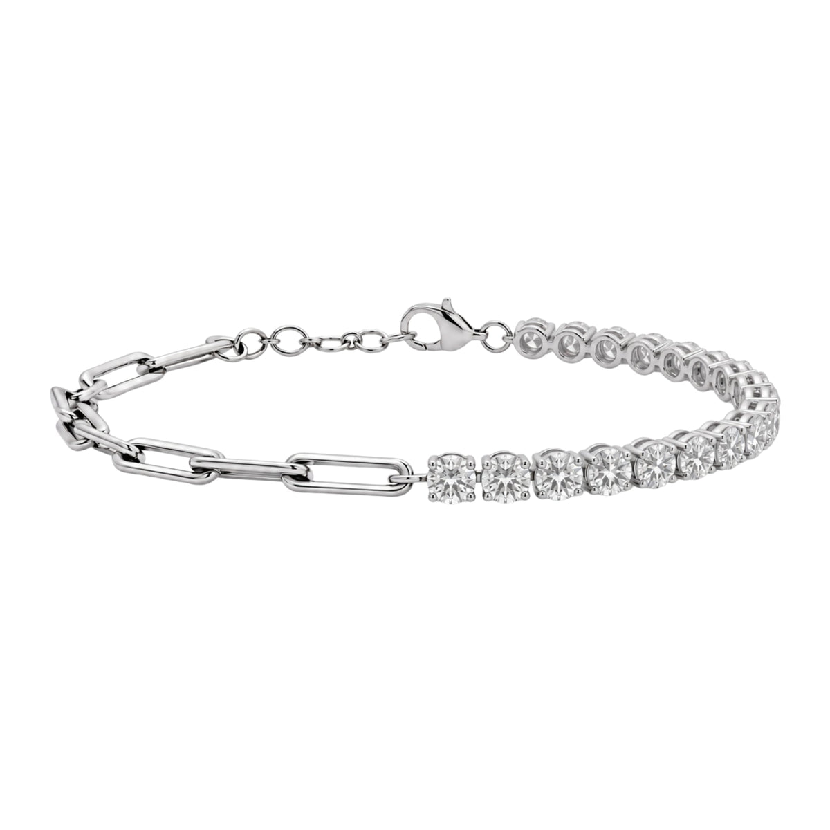 3 ct. T.W. Lab-Grown Diamond Round Cut Bracelet in 14K White Gold or 14K Yellow Gold