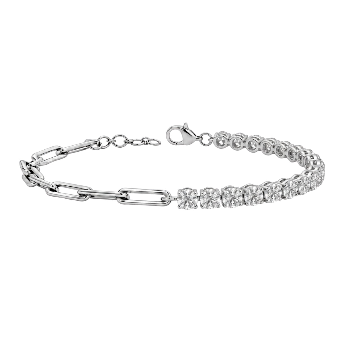 Lab-Grown Diamond Chain Bracelet in 14K White Gold or 14K Yellow Gold
