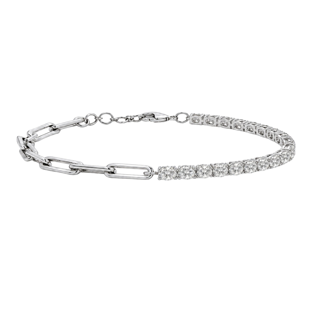 Lab-Grown Diamond Chain Bracelet in 14K White Gold or 14K Yellow Gold