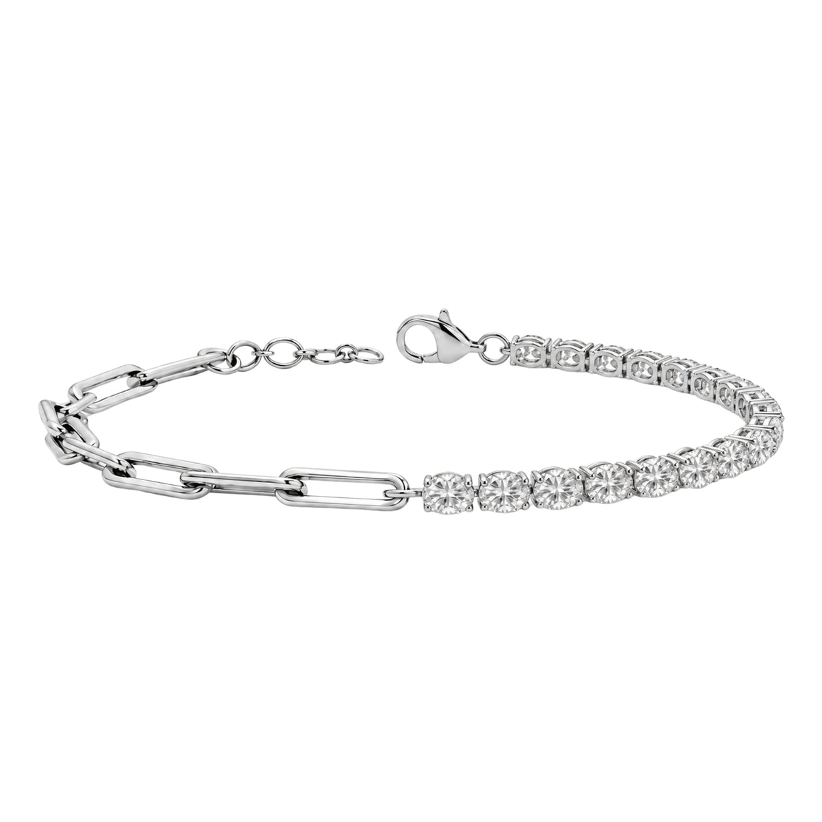 3 ct. T.W. Lab-Grown Diamond Oval Cut Bracelet in 14K White Gold or 14K Yellow Gold