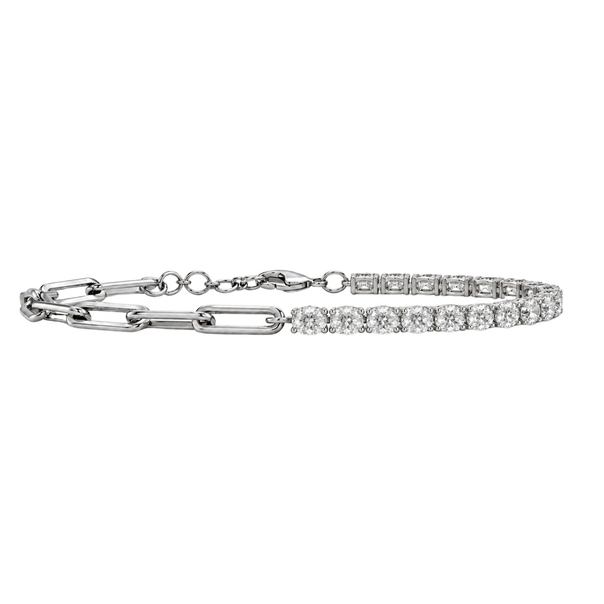 Lab-Grown Diamond Chain Bracelet in 14K White Gold or 14K Yellow Gold