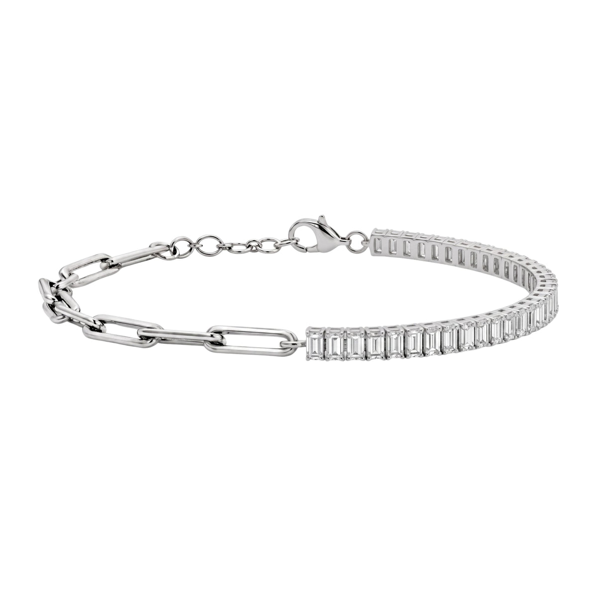 Lab-Grown Diamond Chain Bracelet in 14K White Gold or 14K Yellow Gold