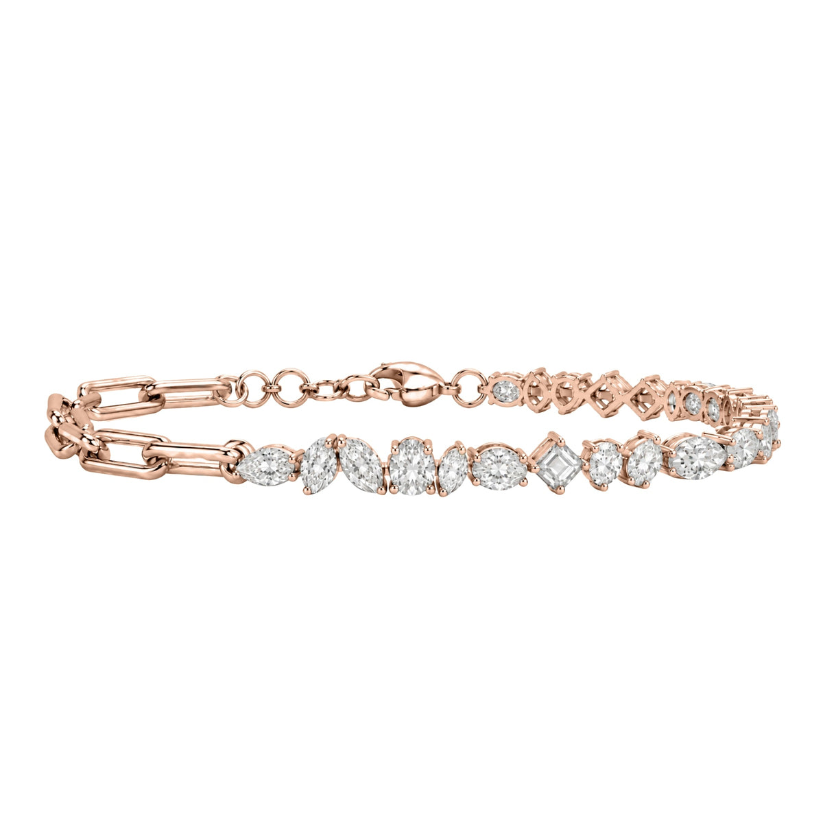 3 ct. T.W. Lab-Grown Diamond Mix Cut Bracelet in 14K White Gold or 14K Yellow Gold