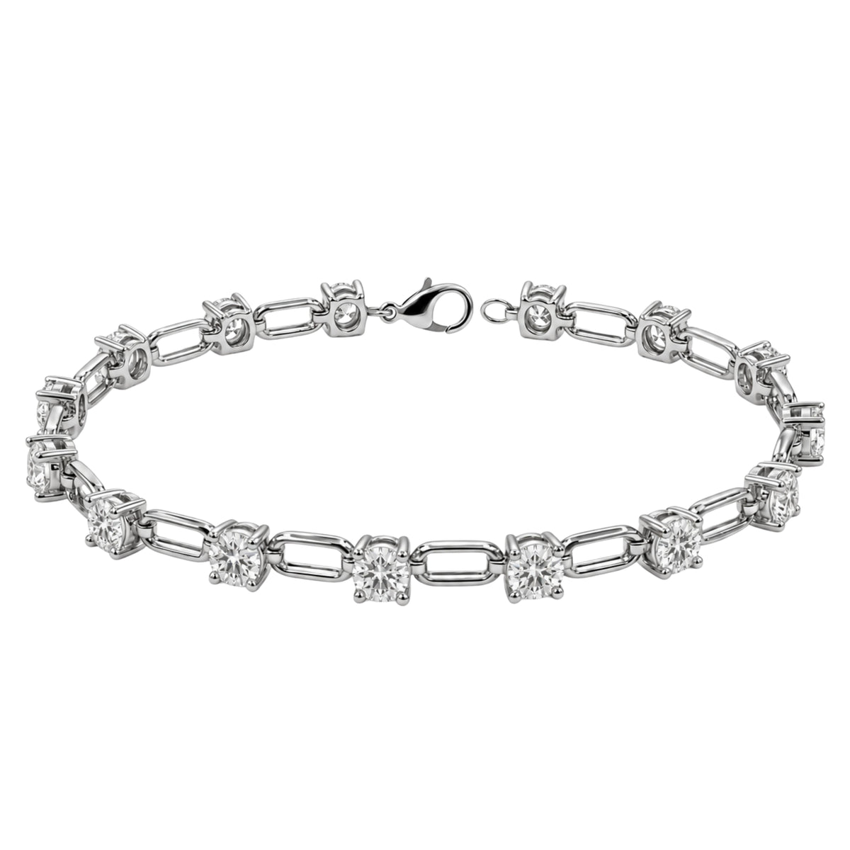 3 ct. T.W. Lab-Grown Diamond Round Cut Bracelet in 14K White Gold or 14K Yellow Gold