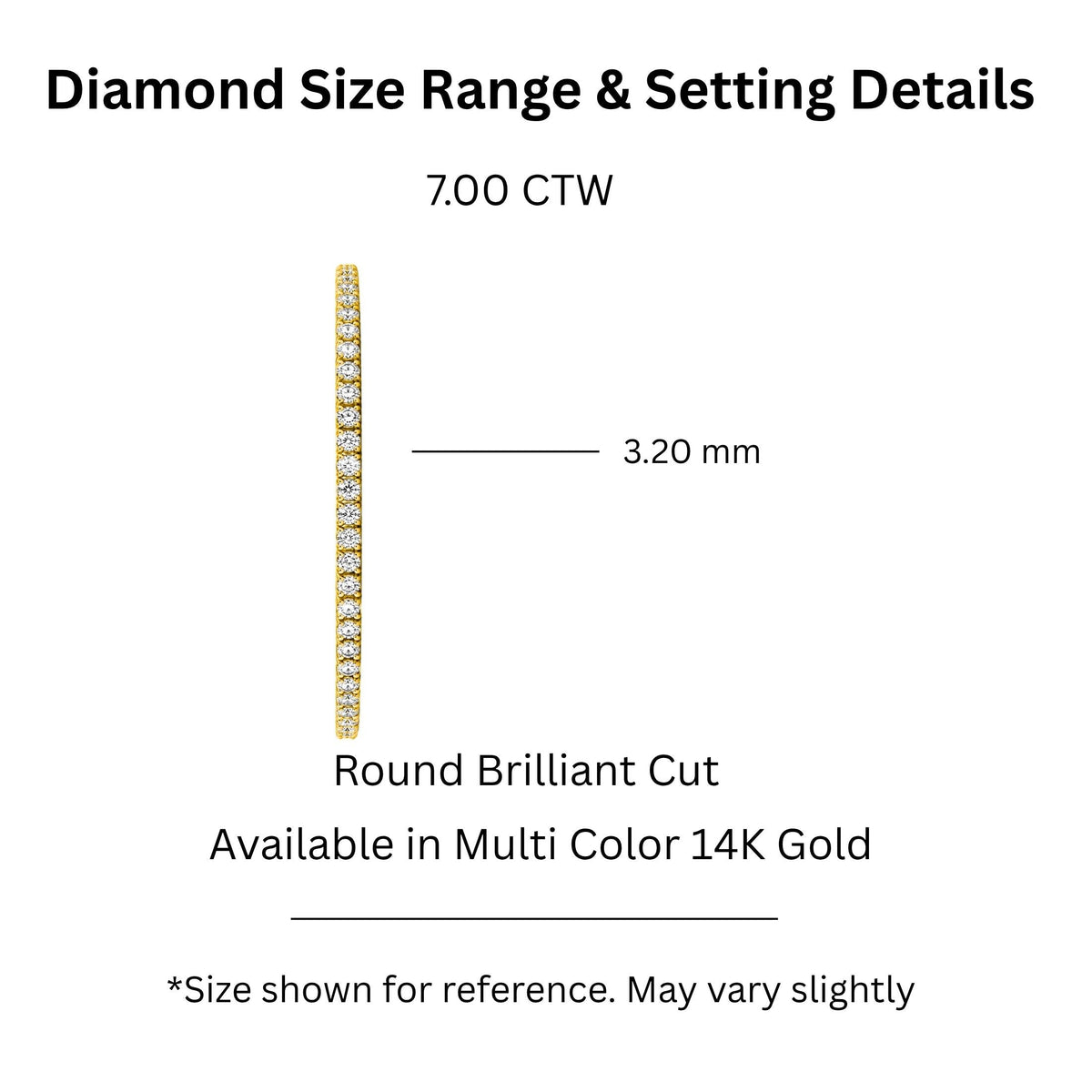 Lab-Grown Diamond Round Tennis Bracelet in 14K White Gold or 14K Yellow Gold