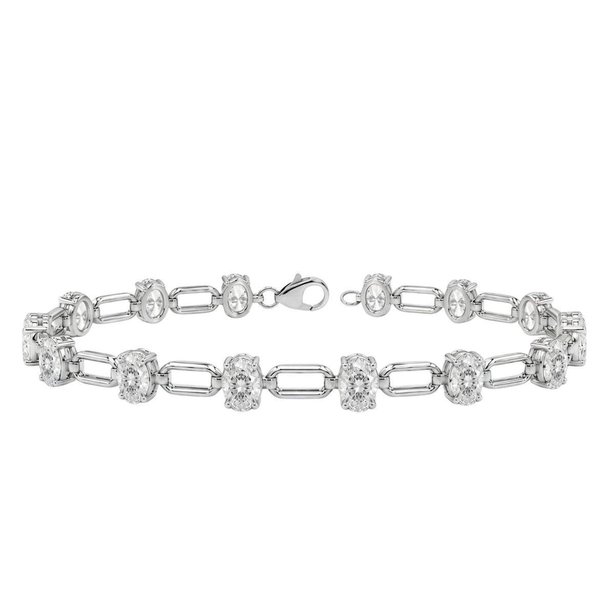 3 ct. T.W. Lab-Grown Diamond Oval Cut Bracelet in 14K White Gold or 14K Yellow Gold