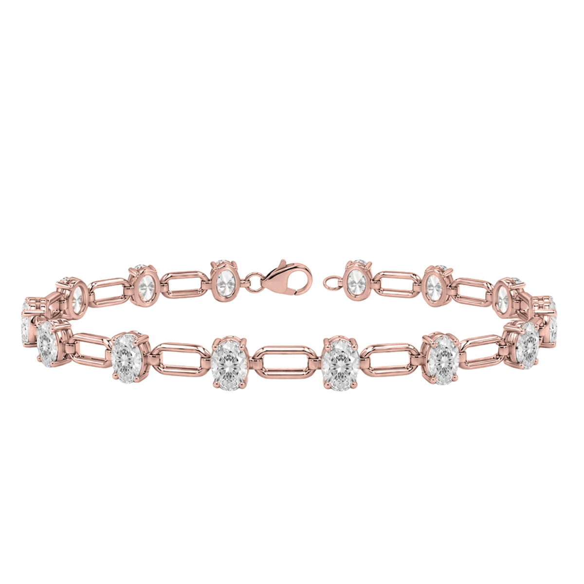 3 ct. T.W. Lab-Grown Diamond Oval Cut Bracelet in 14K White Gold or 14K Yellow Gold