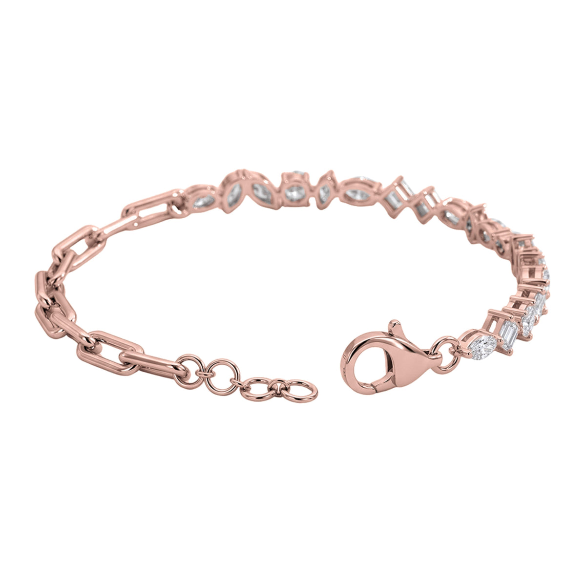 3 ct. T.W. Lab-Grown Diamond Mix Cut Bracelet in 14K White Gold or 14K Yellow Gold