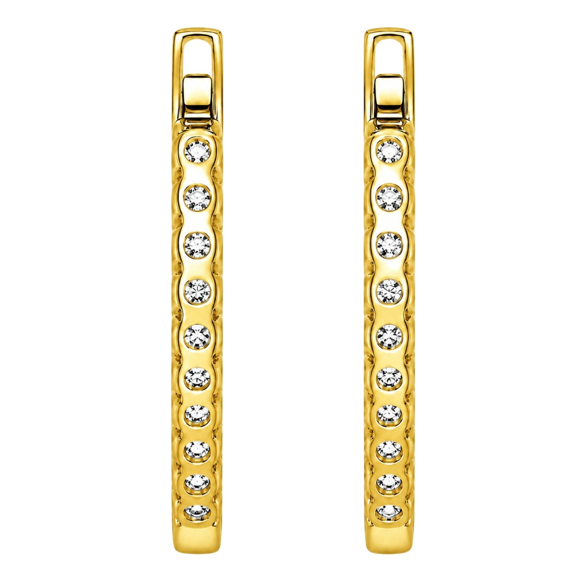 Lab-Grown Diamond Round Hoop Earrings in 14K White Gold or 14K Yellow Gold