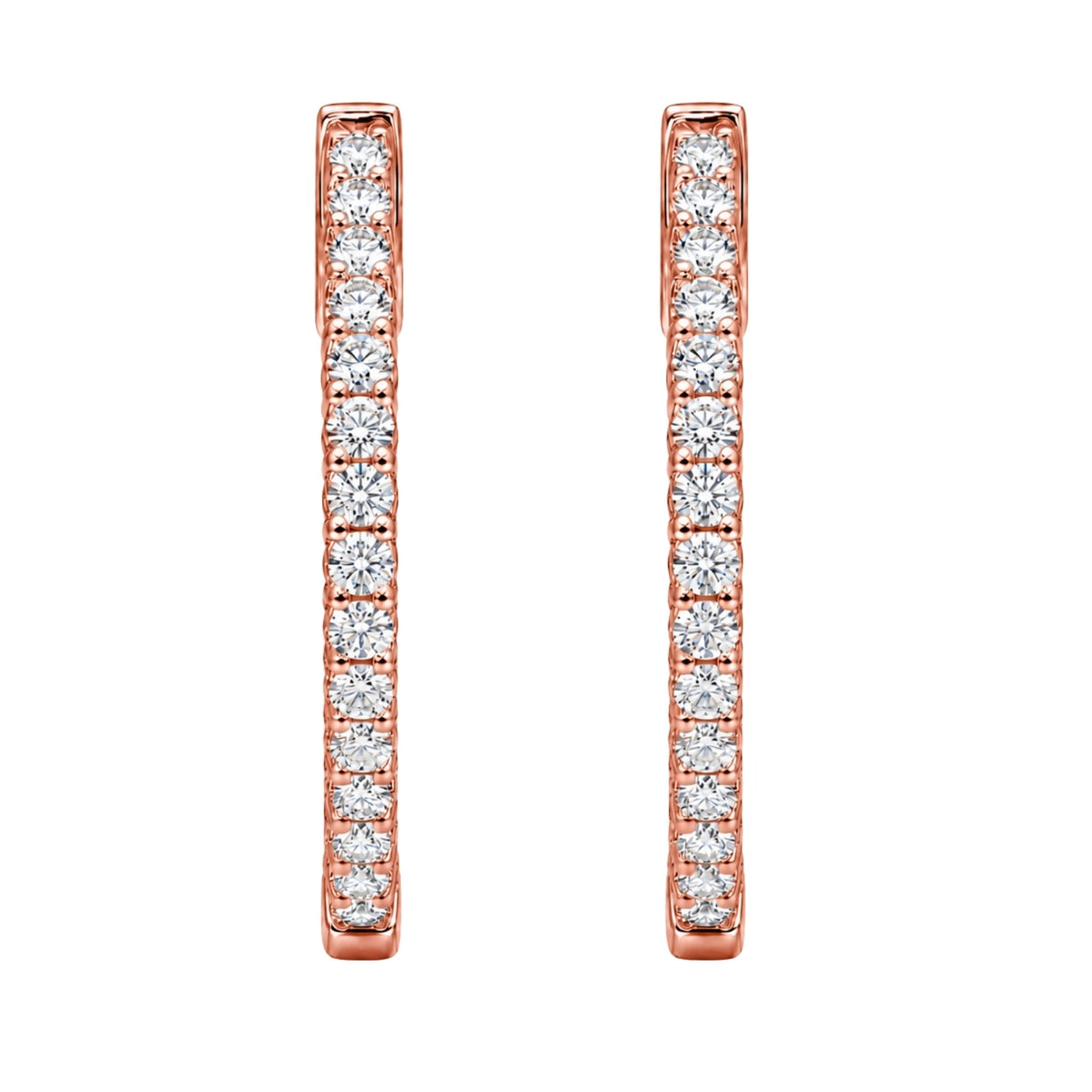 Lab-Grown Diamond Round Hoop Earrings in 14K White Gold or 14K Yellow Gold