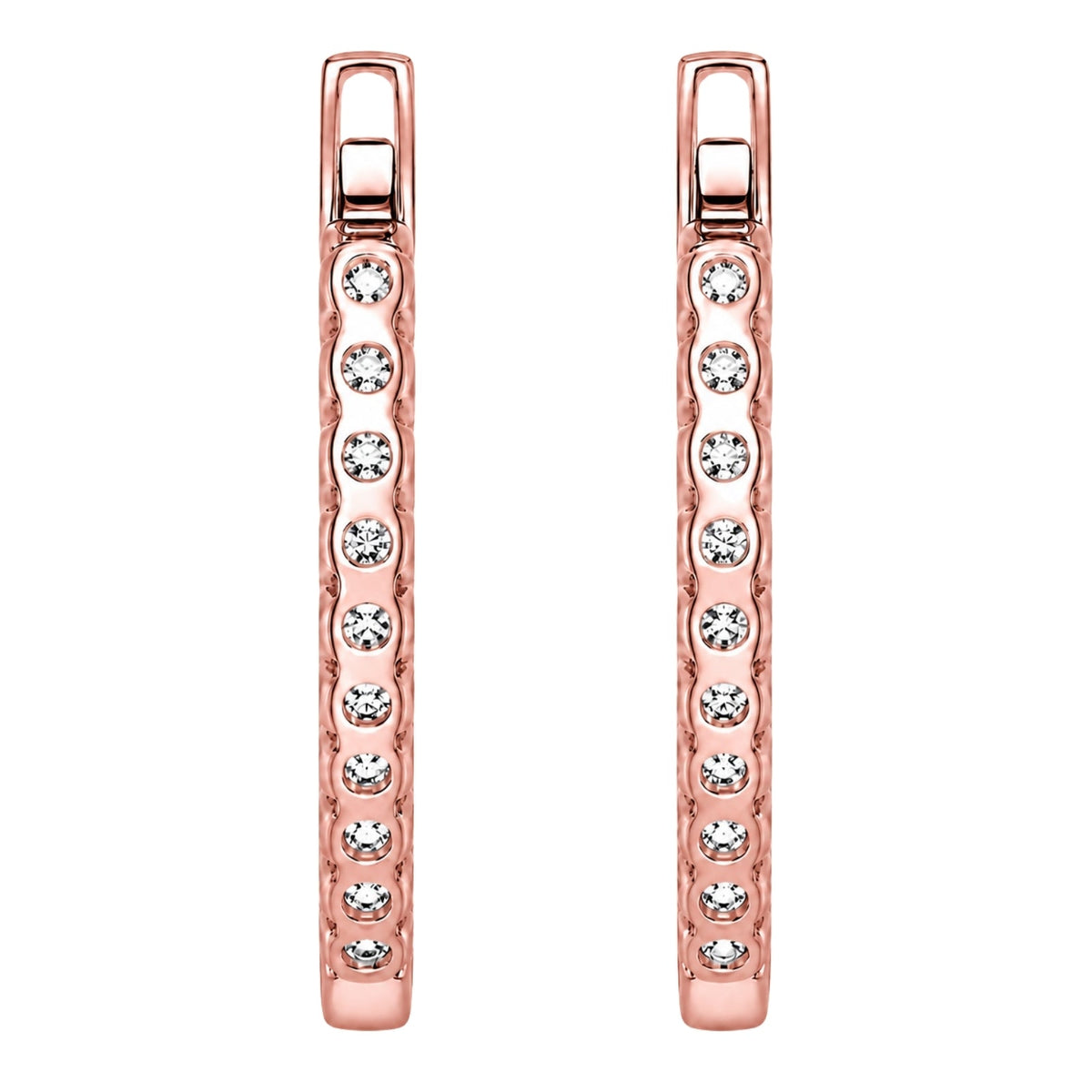 Lab-Grown Diamond Round Hoop Earrings in 14K White Gold or 14K Yellow Gold