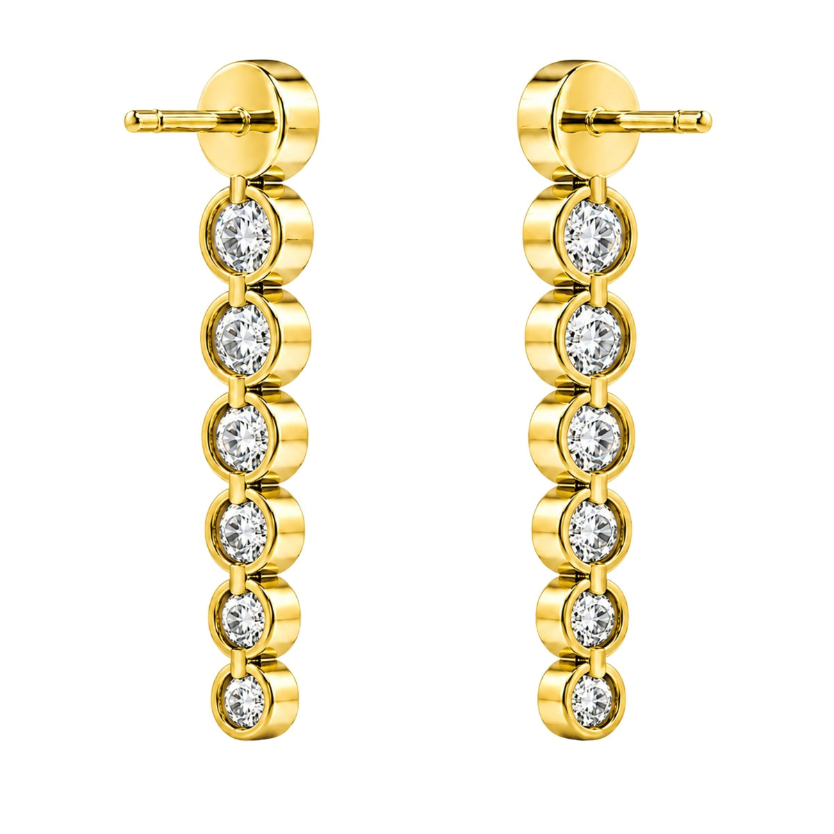 2 ct. T.W. Lab-Grown Diamond Round Drop Earrings in 14K White Gold or 14K Yellow Gold
