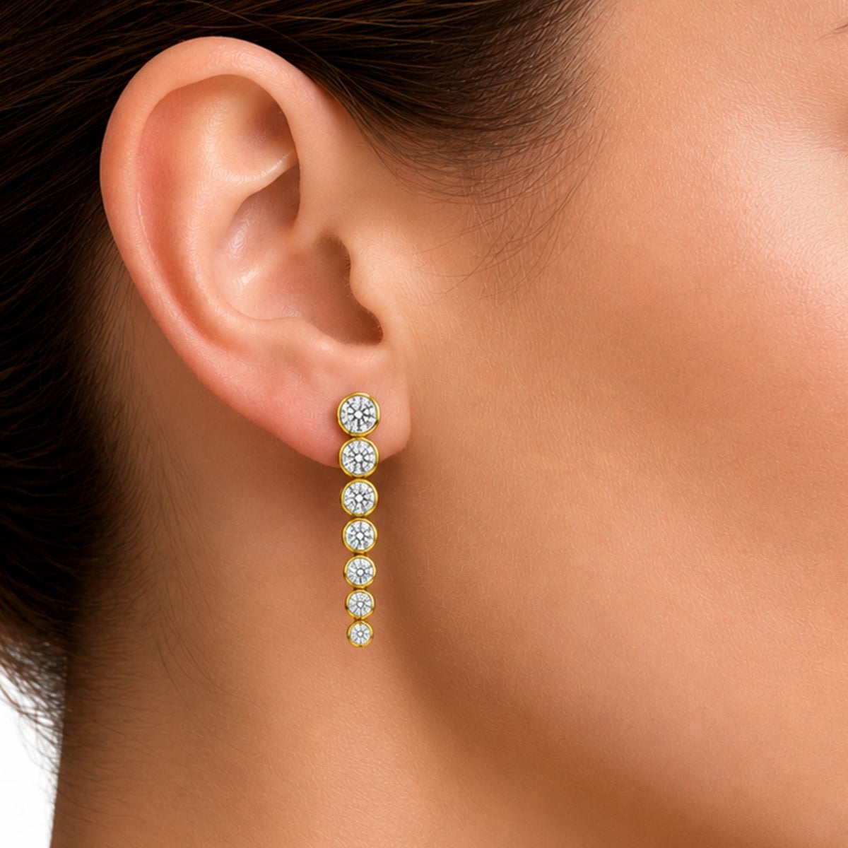 2 ct. T.W. Lab-Grown Diamond Round Drop Earrings in 14K White Gold or 14K Yellow Gold