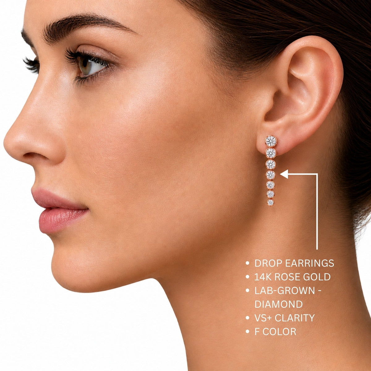 2 ct. T.W. Lab-Grown Diamond Round Drop Earrings in 14K White Gold or 14K Yellow Gold