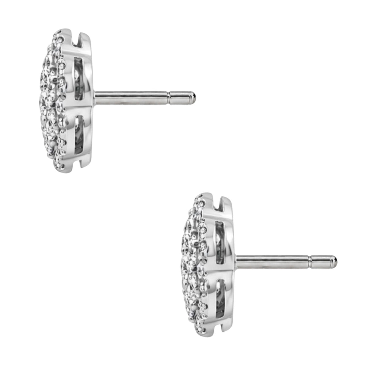 Lab-Grown Diamond Round Cluster Earrings in 14K White Gold or 14K Yellow Gold