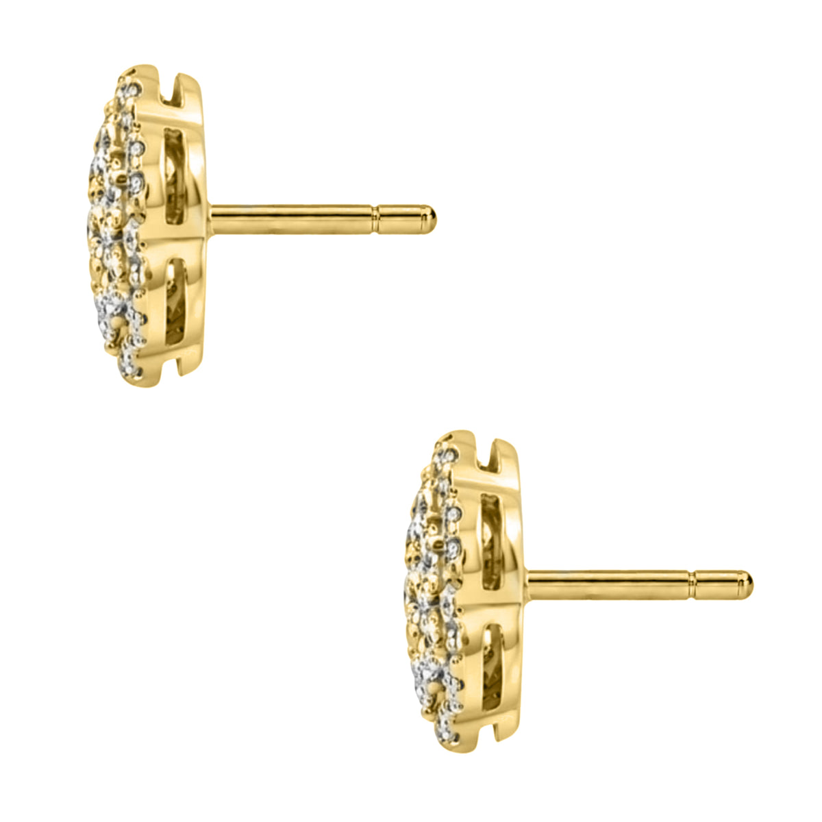 Lab-Grown Diamond Round Cluster Earrings in 14K White Gold or 14K Yellow Gold
