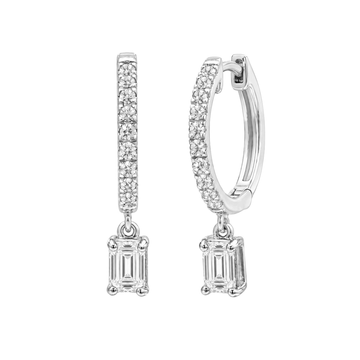Lab-Grown Diamond Hoop Earrings in 14K White Gold or 14K Yellow Gold