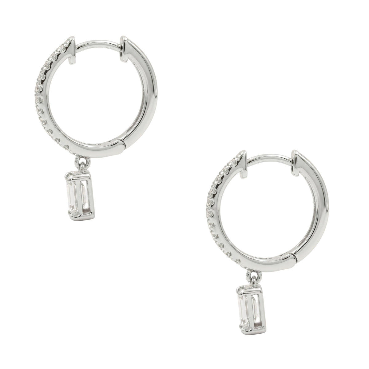 Lab-Grown Diamond Hoop Earrings in 14K White Gold or 14K Yellow Gold
