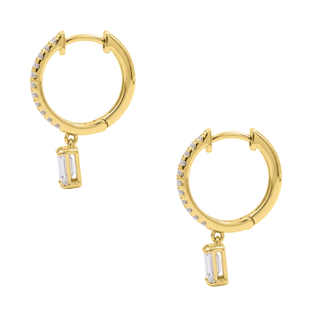 Lab-Grown Diamond Hoop Earrings in 14K White Gold or 14K Yellow Gold