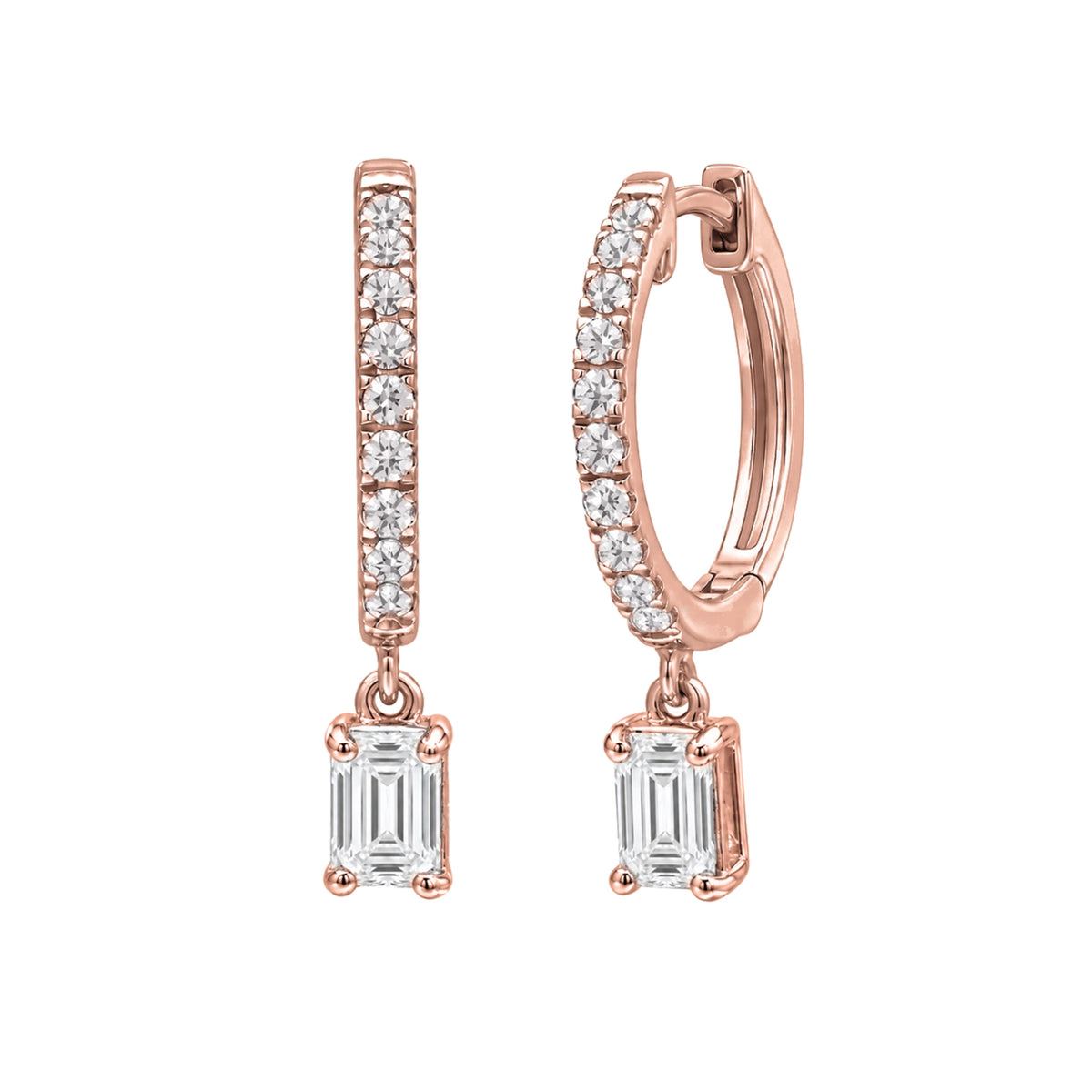 Lab-Grown Diamond Hoop Earrings in 14K White Gold or 14K Yellow Gold